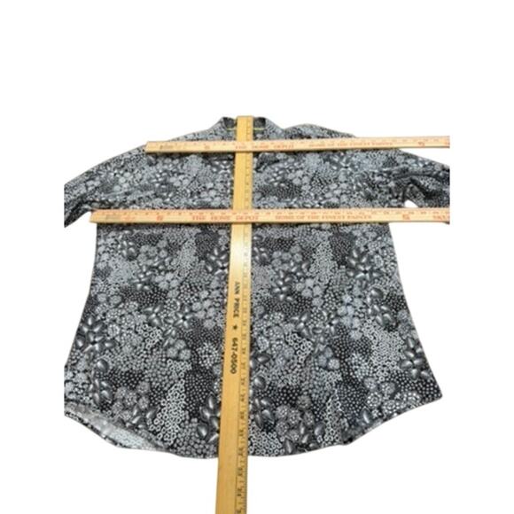 "BERTIGO" Cotton/Spandex Button Down Dress Shirt SZ 3X Blk & Wht Floral Metro - Picture 10 of 11